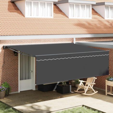 Store banne-Auvent Rétractable Anthracite 450x300 cm