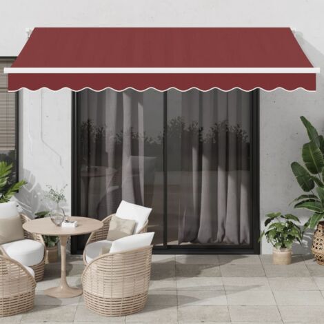 Store banne-Auvent rétractable automatique avec LED bordeaux 350x250 cm