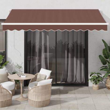 Store banne-Auvent rétractable automatique avec LED marron 350x250 cm