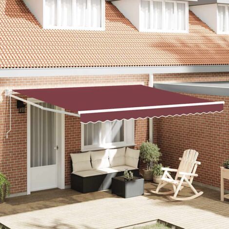 Store banne-Auvent rétractable automatique bordeaux 400x300 cm