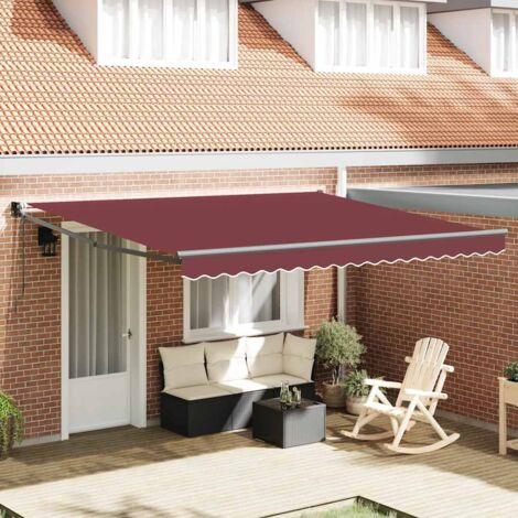 Store banne-Auvent rétractable automatique bordeaux 400x300 cm