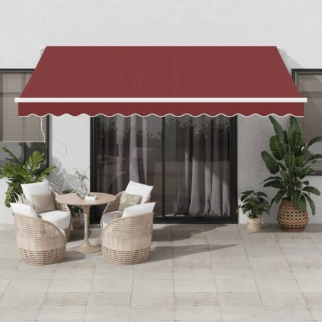 Store banne-Auvent rétractable automatique bordeaux 400x350 cm