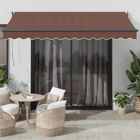 Store banne-Auvent rétractable automatique marron 350x250 cm