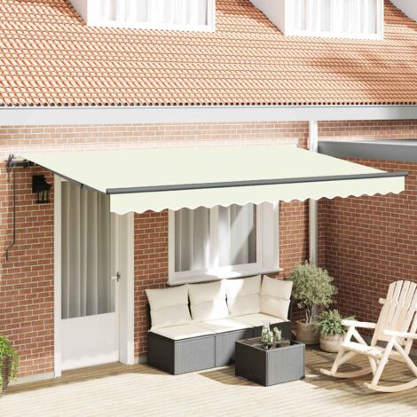 Store banne-Auvent Rétractable Crème 400 x 200 cm tissu