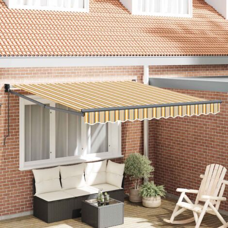 Store banne-Auvent Rétractable Multicolore 350 x 250 cm