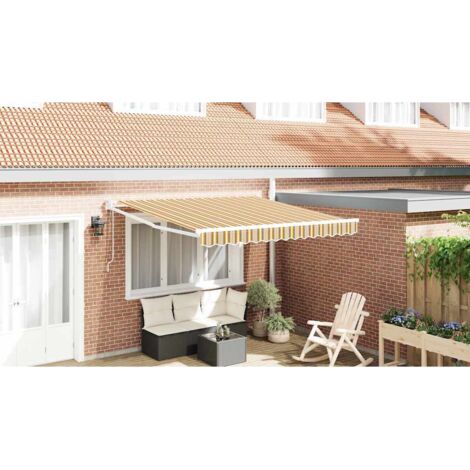 Store banne-Auvent Rétractable Multicolore 350 x 250 cm