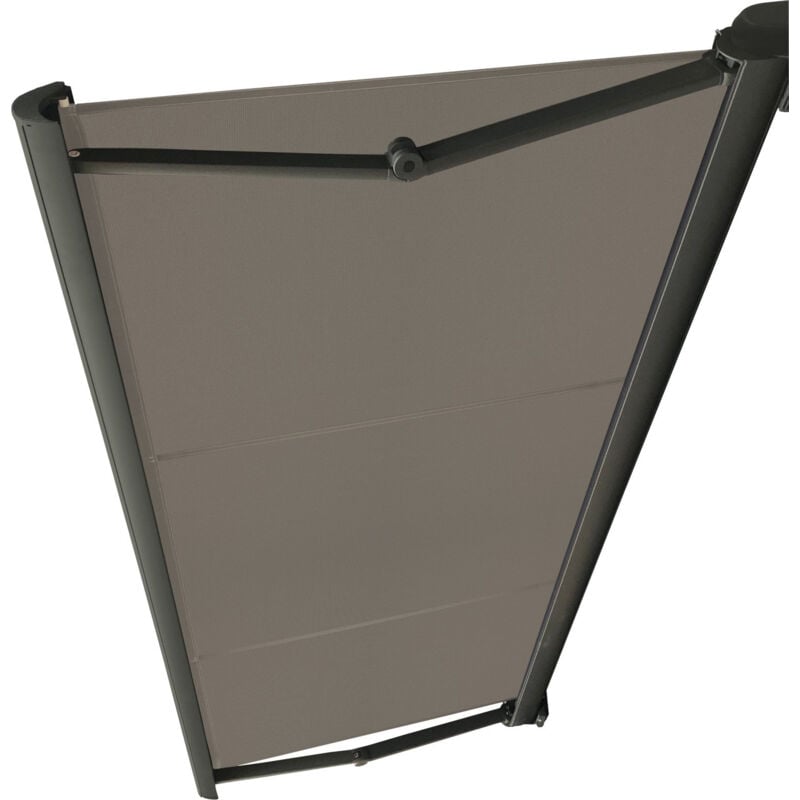 Store de terrasse coffre integral motorise ral anthracite 3,2 x 2,5 toile dickson® taupe