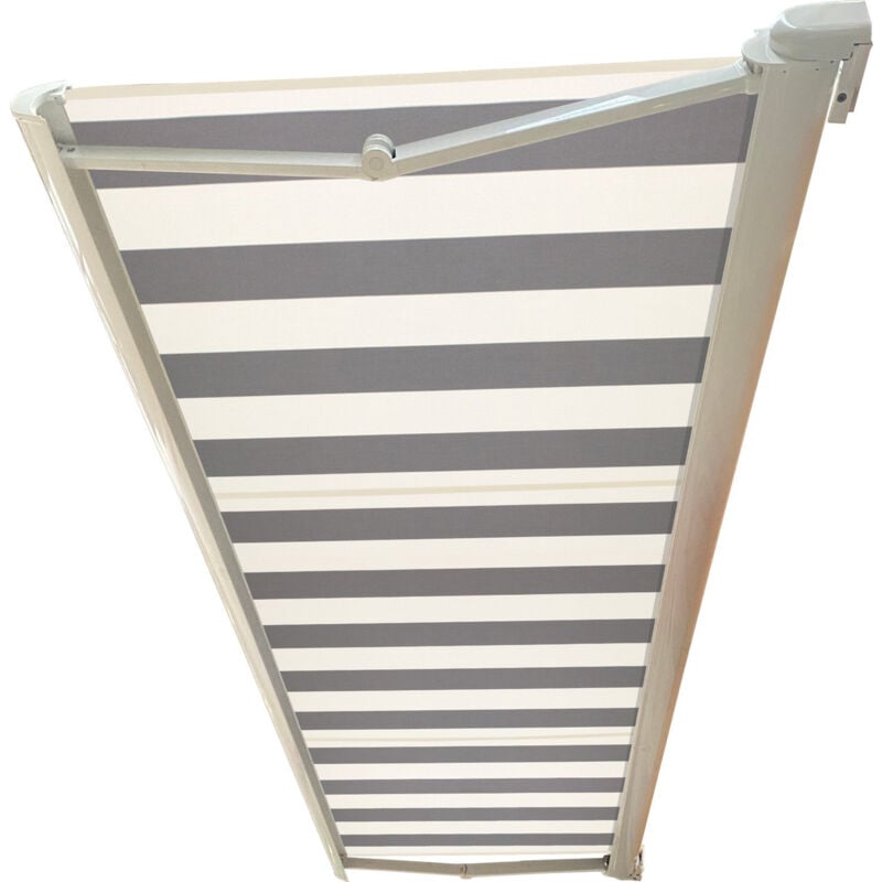 Store banne coffre integral motorise ral blanc 3,93 x 3,5 dickson® blanc-gris