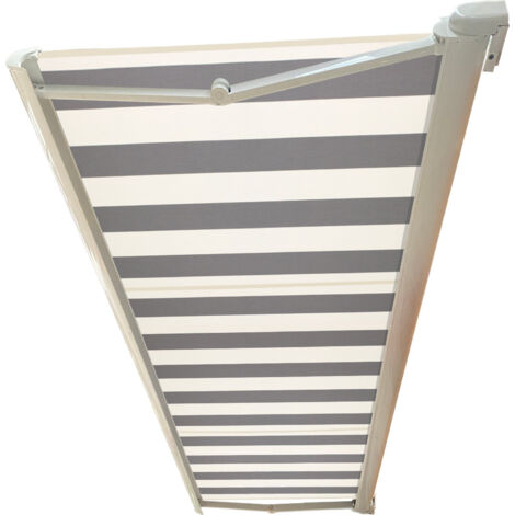 STORE BANNE COFFRE INTEGRAL MOTORISE RAL BLANC 2,2 X 1,5 TOILE DICKSON® BLANC-GRIS