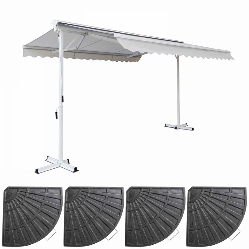 Store double pente 3 x 4m et 4 dalles lestées écru