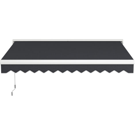 Store banne électrique et manuelle rétractable 295x250 cm télécommande alu polyester haute densité gris