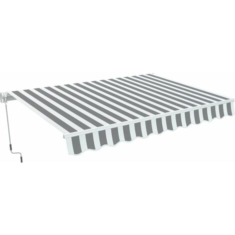 Store banne en aluminium Ombra 3 - 4 x 2.50 m - Gris / Blanc