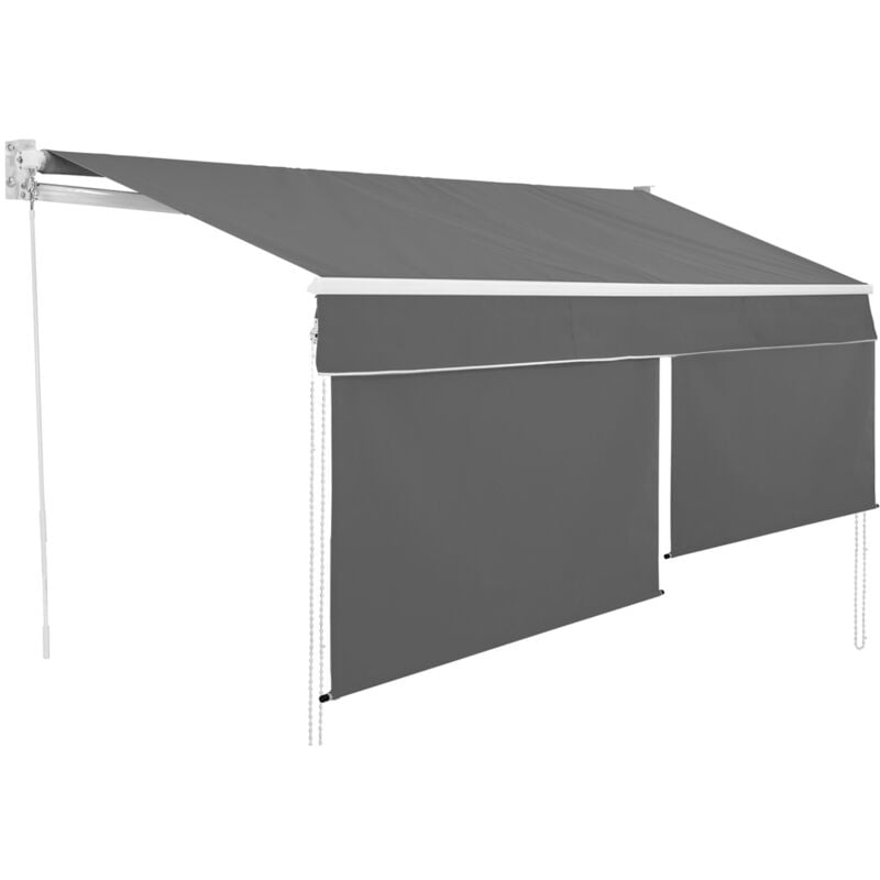 Idmarket - Store banne manuel 3x2 m gris anthracite lambrequin H.1,50 m