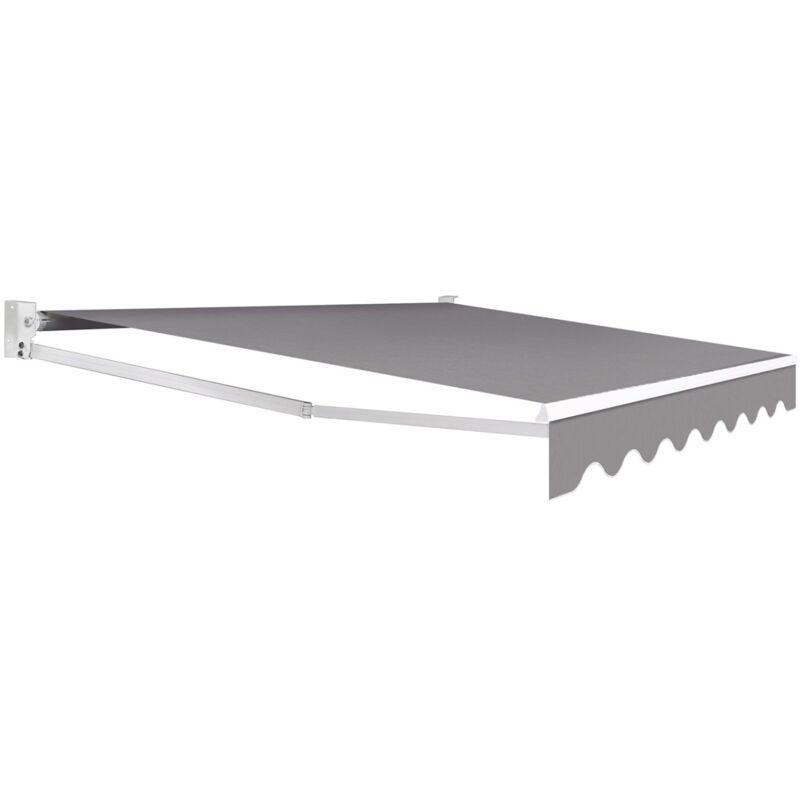 Store banne manuel Idmarket 3,80x3 m - Gris anthracite