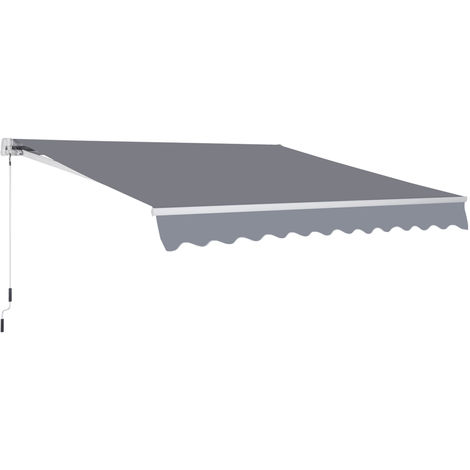 Store banne manuel rétractable aluminium polyester imperméabilisé 2,95L x 2,5l m gris