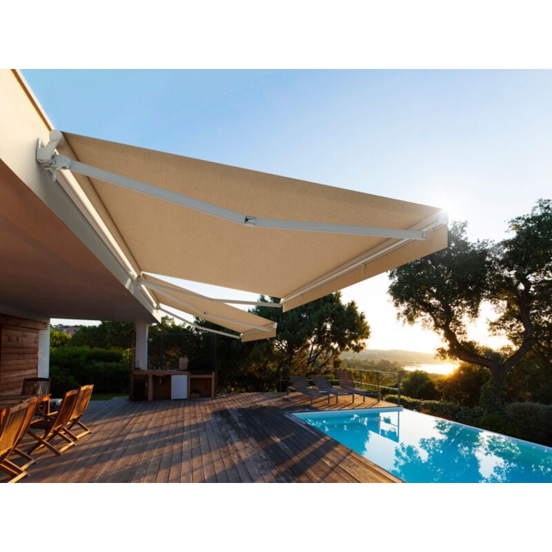 Store Banne Monobloc Manuel 5 X 3,5 m Blanc - DICKSON® SOURIS