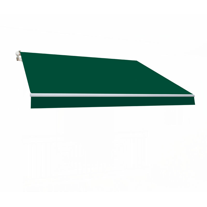 Store Banne Manuel 4x2,5 - Toile Polyester Retractable - Terrasse Balcon Jardin - Sans Coffre - Vert - Smartsun