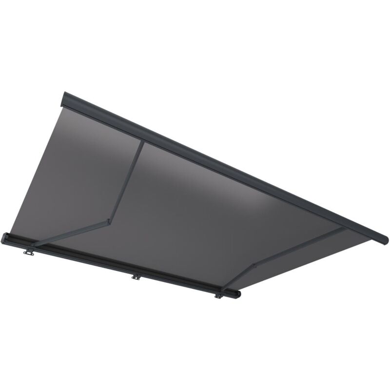 Store banne motorisé à leds avec coffre intégral 5 x 3,5 m toile acrylique anthracite - GALAXA