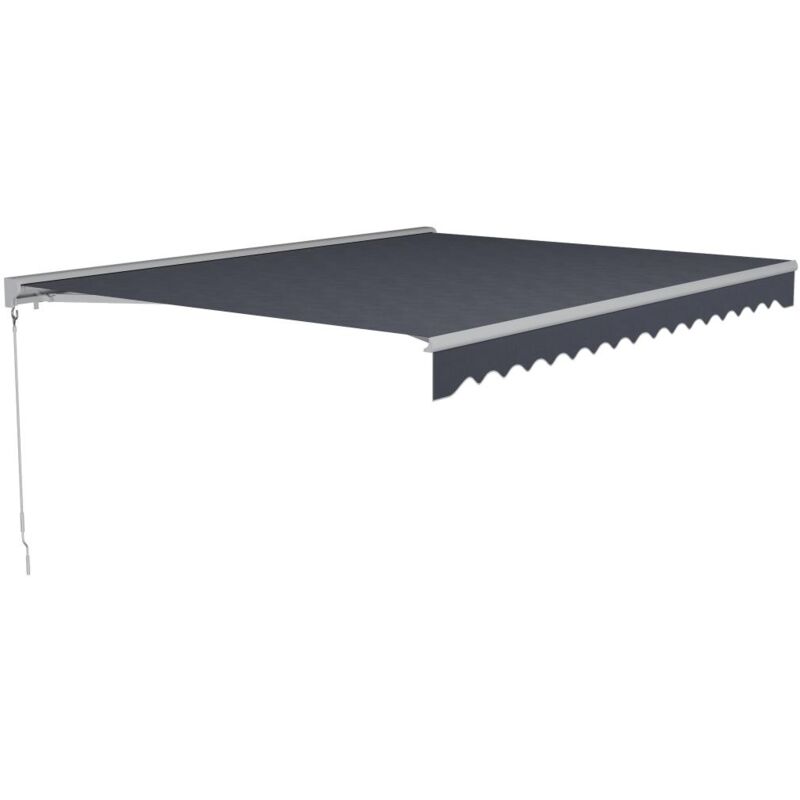 Vente-unique - Store banne motorisé avec semi-coffre 4 x 3 m - anthracite - cofana