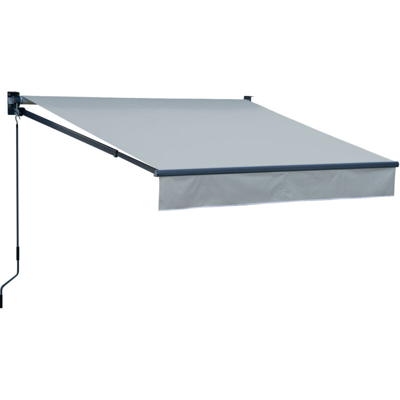 Happy Garden - Store banne saule 2,5 × 2m - Toile grise et structure grise