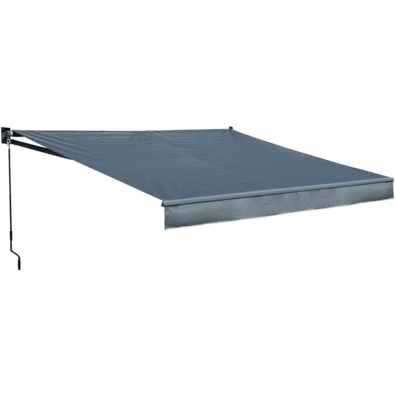 Happy Garden - Store banne saule 2,5 × 2m - Toile anthracite et structure grise