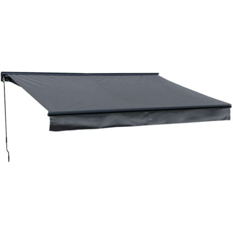 Store banne SAULE 2,95 × 2,5m avec semi-coffre - Toile anthracite et structure grise