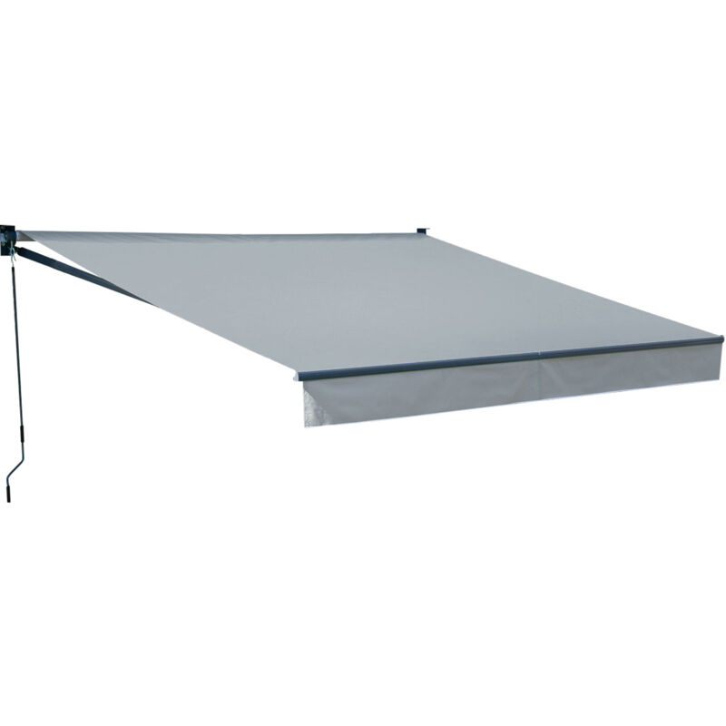 Happy Garden - Store banne saule 3,5 × 3m - Toile grise et structure grise