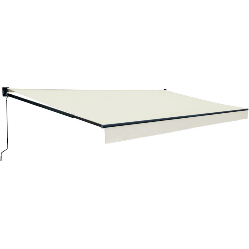 Happy Garden - Store banne saule 3,95 × 3m - Toile beige et structure grise