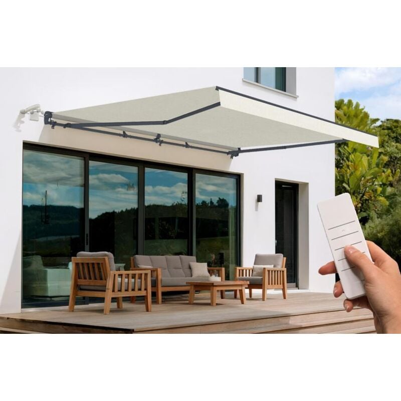 Store banne semi-coffre motorisé fazzio 5x3m beige