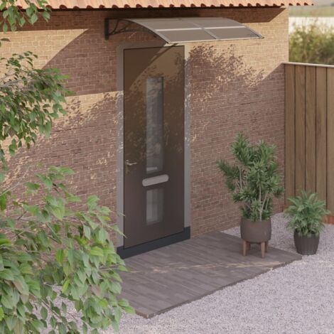 Store banne  Store extérieur  Auvent de porte Noir 150x100 cm Polycarbonate CFW65853
