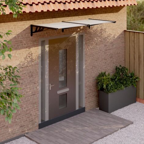 Store banne  Store extérieur  Auvent de porte Noir et transparent 199x90 cm Polycarbonate CFW92911