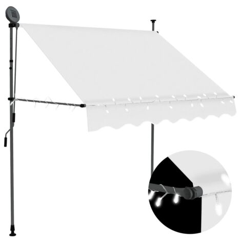 Store banne  Store extérieur  Auvent manuel rétractable avec LED 200 cm Crème CFW79699