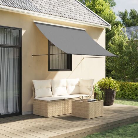 Store banne  Store extérieur  Auvent rétractable anthracite 250x150 m tissu et acier CFW85736