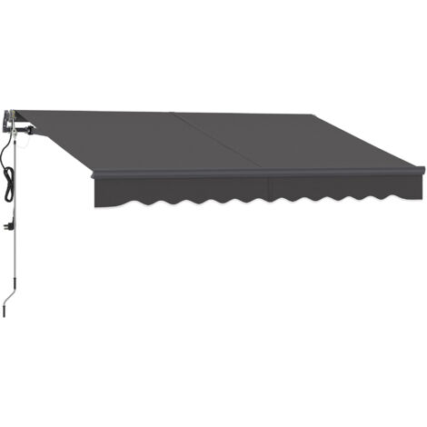 Store banne télescopique électrique (gris foncé) — protection UV 30+, largeur 3 m, pour terrasse et balcon