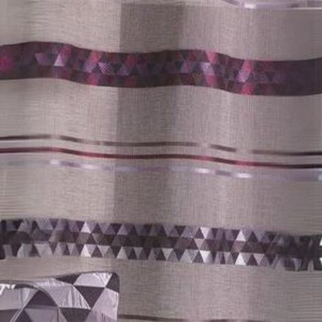 Store bateau en étamine à rayures géométriques Prune 60x130cm
