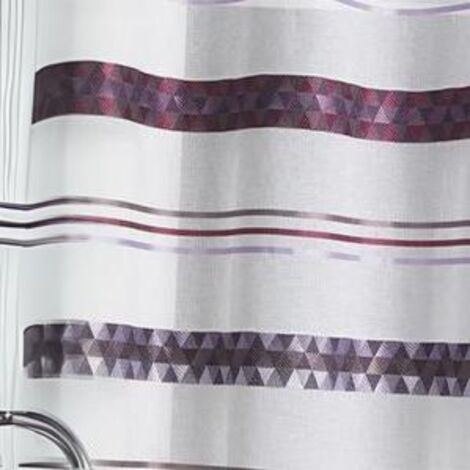 Store bateau en étamine à rayures géométriques Violet parme 45x130 cm
