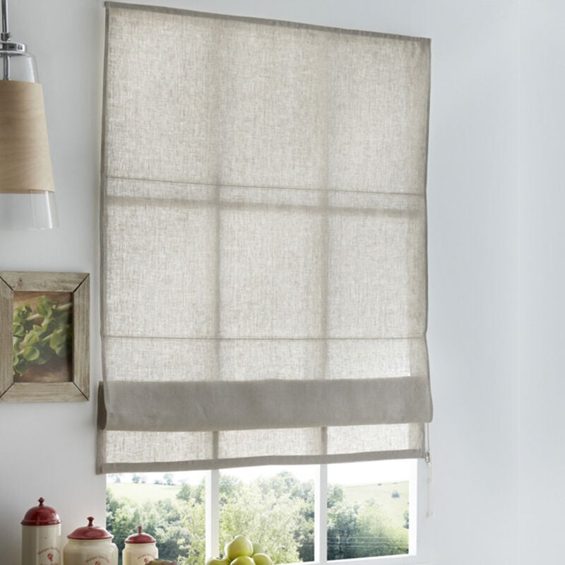 Madecostore - Store bateau tamisant 100% lin - gamme Must - Beige - L60 x H220cm