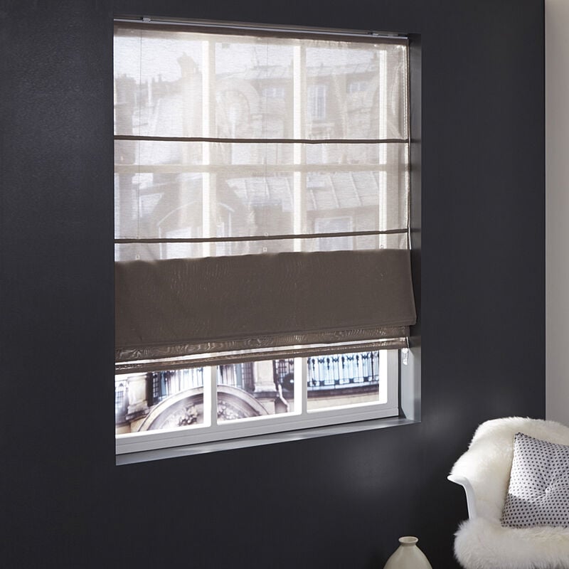 Madecostore - Store bateau tamisant lurex elfi - Blanc - L60 x H250cm