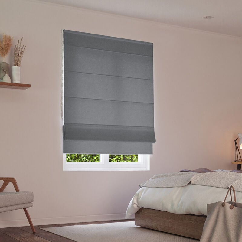 Store bateau tamisant uni luxe - Marron - L100 x H180cm