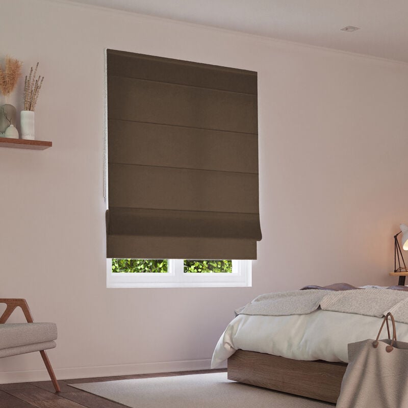 Store bateau tamisant uni luxe - Marron - L80 x H180cm