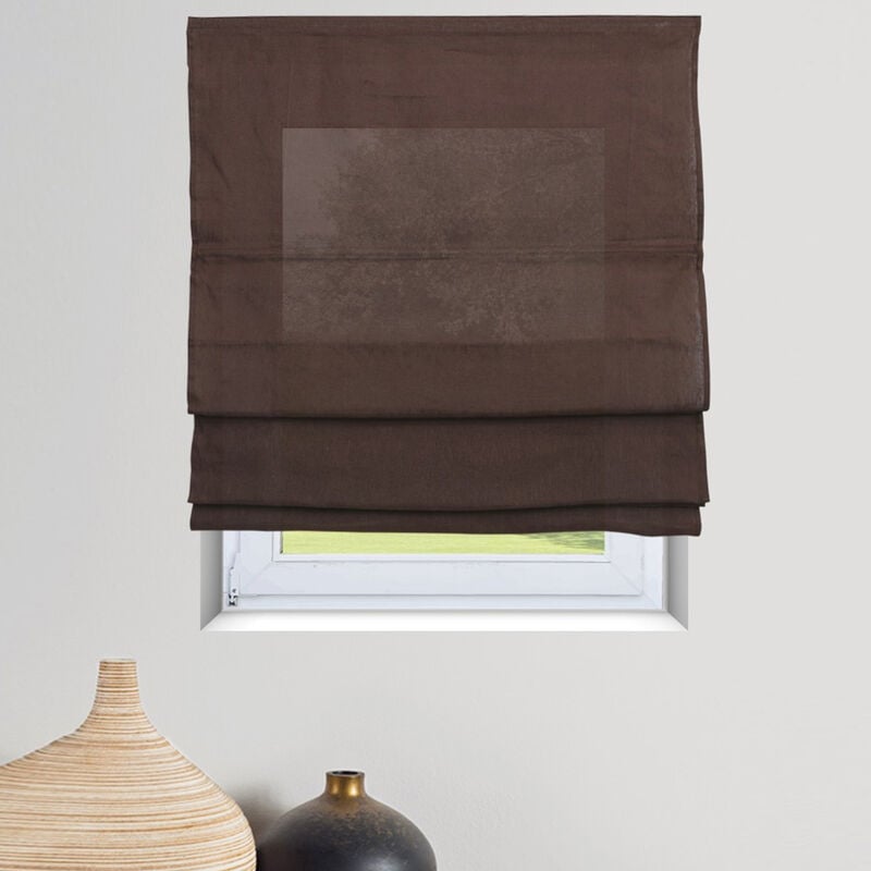 Madecostore - Store bateau tamisant voile de lin - Vert - L45 x H180cm