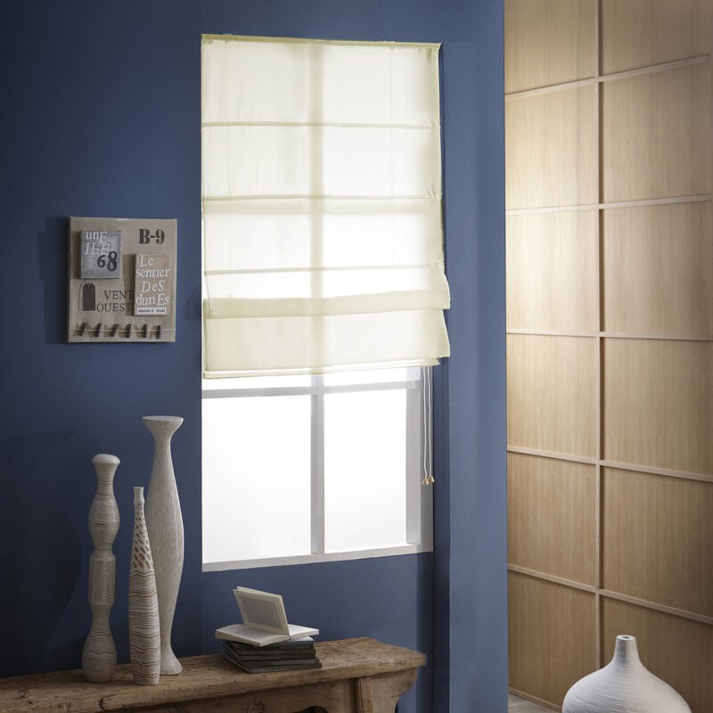 Madecostore - Store bateau voile - Blanc - L60 x H180cm