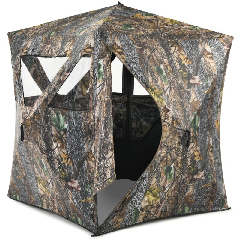 Maisonchic - Store de Chasse Portable pour 3 Personnes Tente de Chasse Instantanée Escamotable avec Piquets et Attaches de Sol Fenêtres en Maille