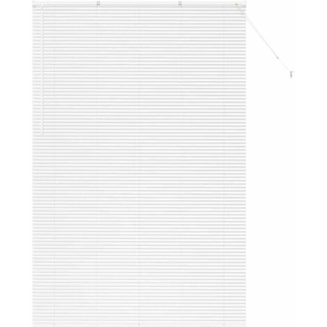 Store de Fenêtre，Store vénitien avec des rideaux Blanc Aluminium CFW4828250