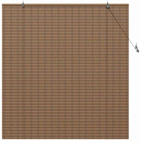 Store de Fenêtre，Store vénitien Géométrique Marron 150 x 160 cm Bambou CFW2661256