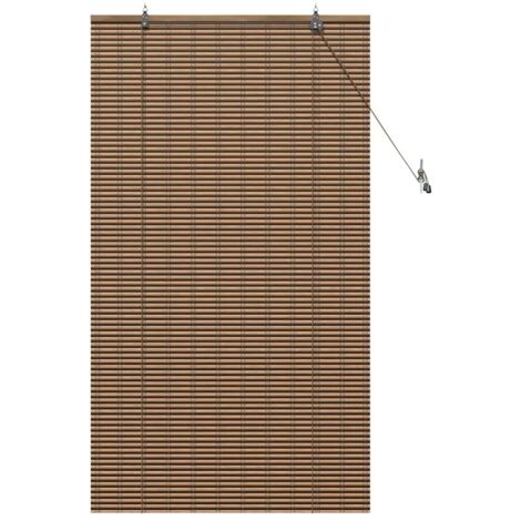 Store de Fenêtre，Store vénitien Géométrique Marron 90 x 160 cm Bambou CFW2334272