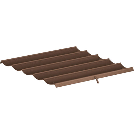 Store de pergola 3x3 m, rétractable, trous d'évacuation d'eau, résistant aux intempéries, polyester, 250x255 cm, marron