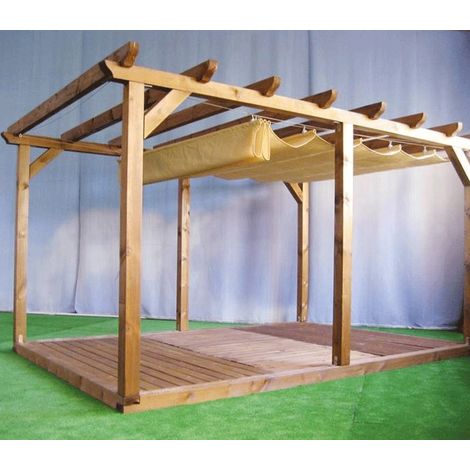 sweeek - Tonnelle 3x4 m - Divio - Toile beige - Pergola avec