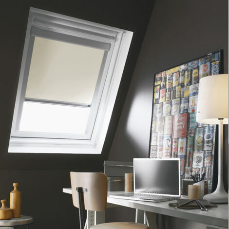 Store de toit occultant cadre alu compatible VELUX® K Beige