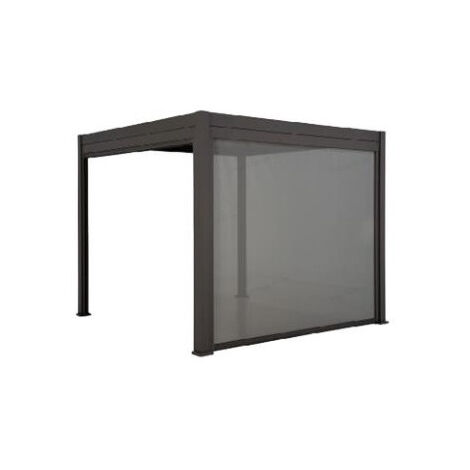 Store déroulant latéral Habrita PERBIELECR30 pour pergola bioclimatique motorisée PER 3040 ELEC et PER 3060 ELEC côté 3m gris